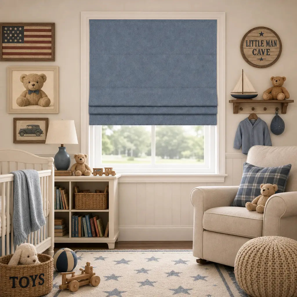 Custom Cordless Blackout Roman Shades for Nurseries – product image 6