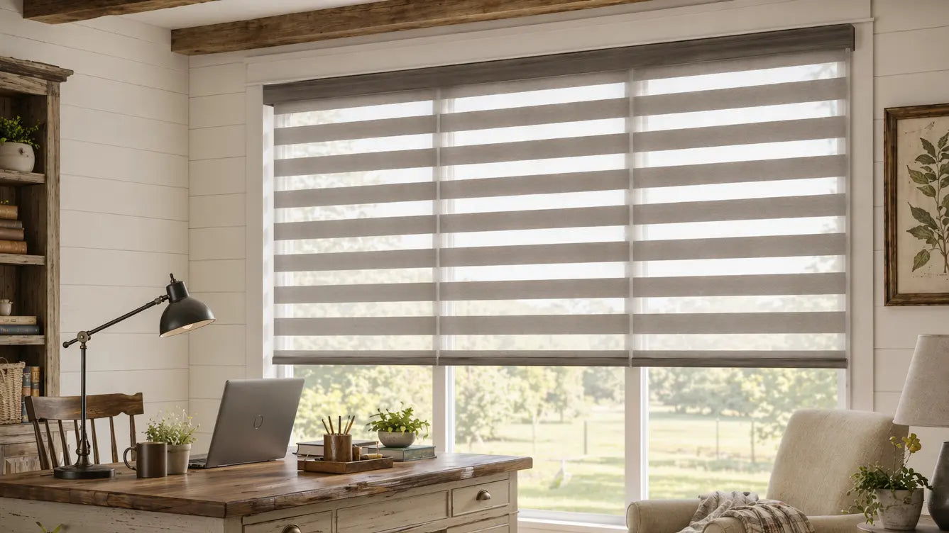 Custom shades for a home office
