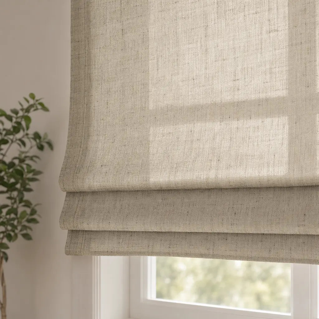 Custom Linen Blend Roman Shades – Semi-Blackout – product image 9