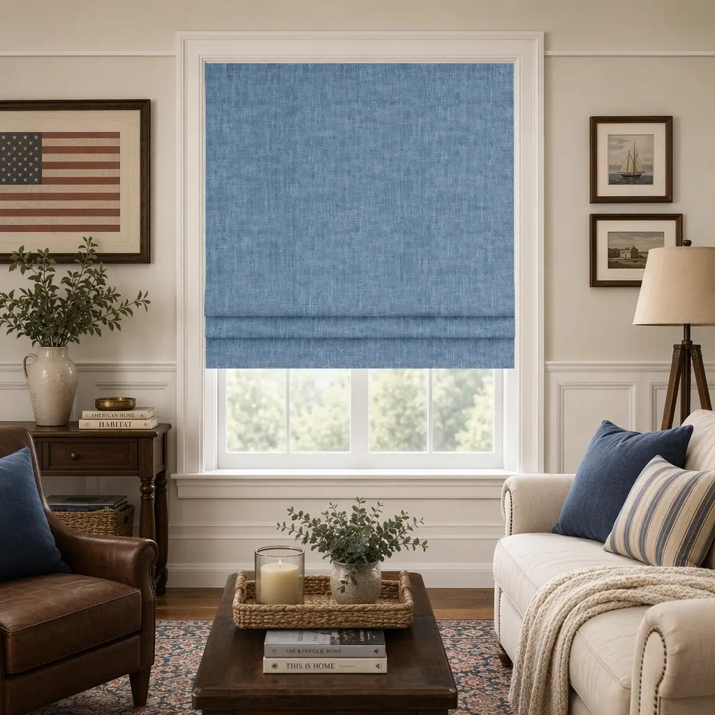 Custom Blackout Roman Shades for Bedrooms – Linen Blend – product image 4